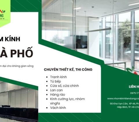 Nhôm Kính Nhà Phố Đẹp, Hiện Đại, Bền Cao Cấp | Nhôm Kính Tiến Dũng