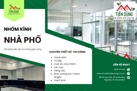 Nhôm Kính Nhà Phố Đẹp, Hiện Đại, Bền Cao Cấp | Nhôm Kính Tiến Dũng